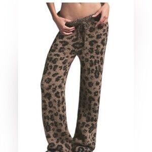Skims cozy knit Leopard Print Lounge Pants nwot never worn